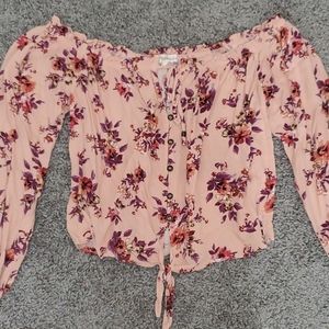 Off shoulder long sleeve top